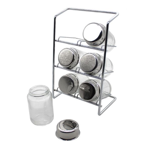 Porta condimentos de aço inox e vidro elegance Forma