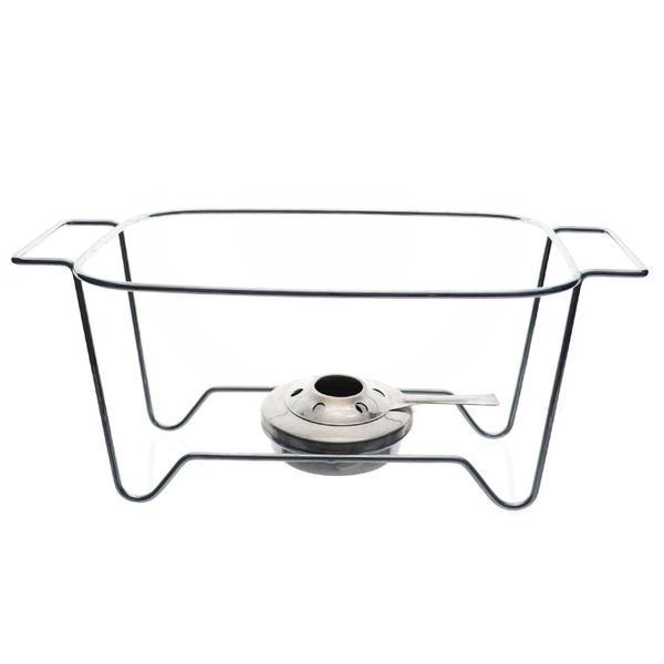 Rechaud retangular com queimador e tampa de vidro 36 cm