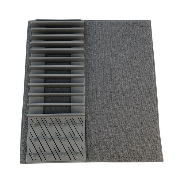 Escorredor louca tapete 60x45cm cinza