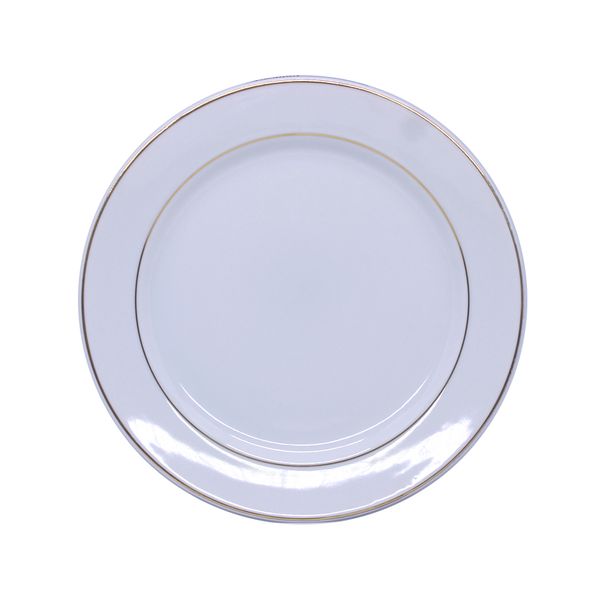 Jogo  6 pratos sobremesa Capri filete ouro