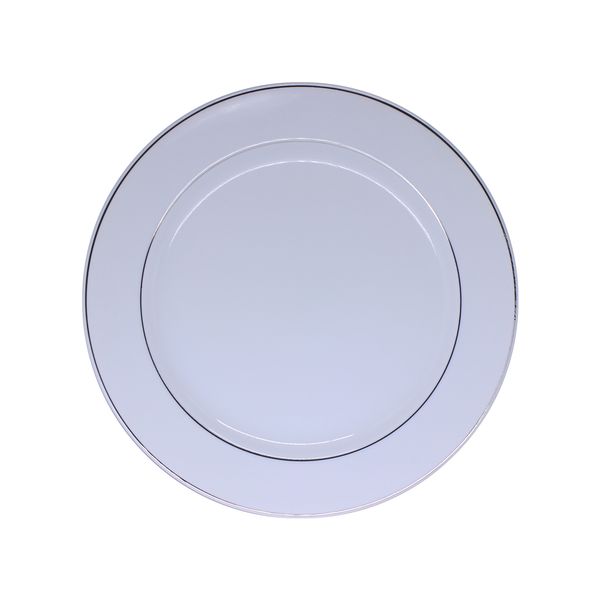 Jogo 6 pratos raso Capri filete prata 25cm Germer