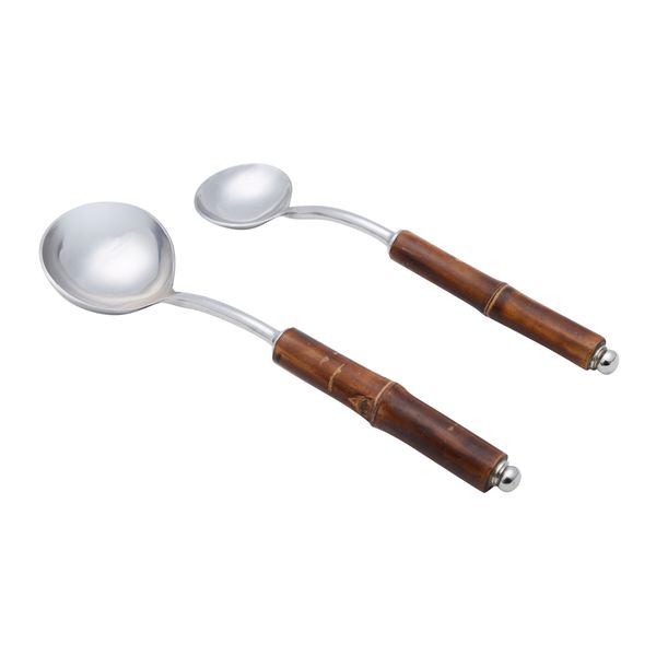 Jogo 2 conchas inox cabo bamboo Wolff