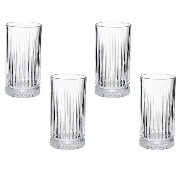 Jogo com 4 copos altos Elysia vidro 445ml