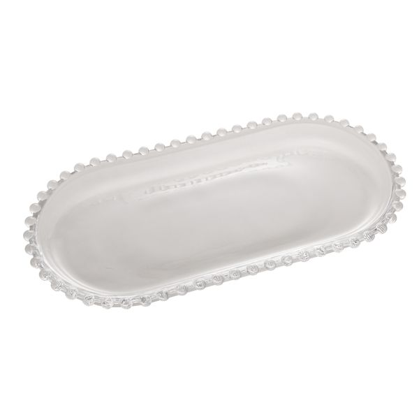 Travessa cristal chumbo oval Pearl 30x15x2cm Wolff