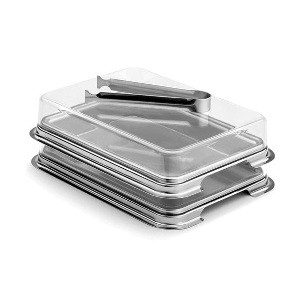 Jogo porta frios inox Vision retangular 22x16,5x7,5cm Forma