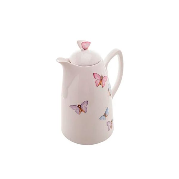 Garrafa térmica porcelana Borboletas 24x22,5x33cm 900ml Wolff