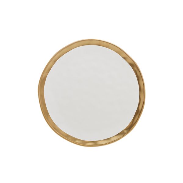 Prato sobremesa de porcelana Dubai 21cm branco com dourado Wolff