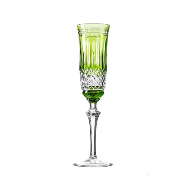 Taça para champanhe cristal verde 26cm 200ml Mozart