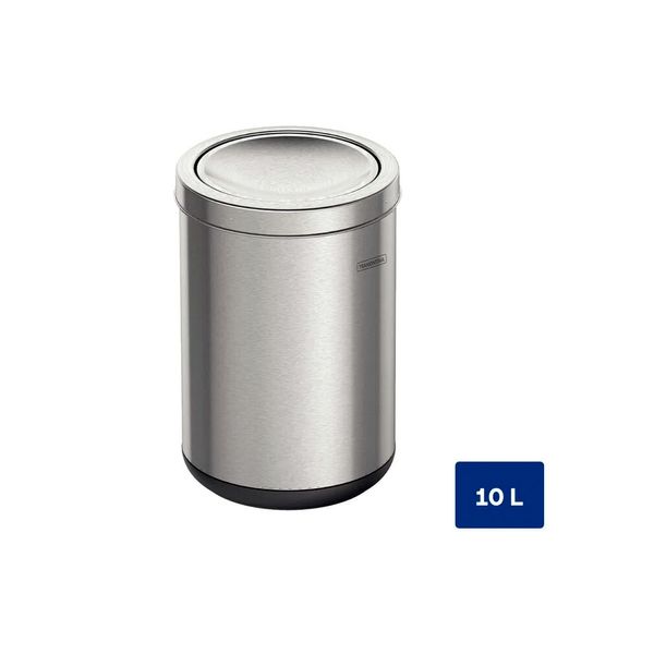 Lixeira Capsula basculante base preta 21x32cm 10 litros Tramontina