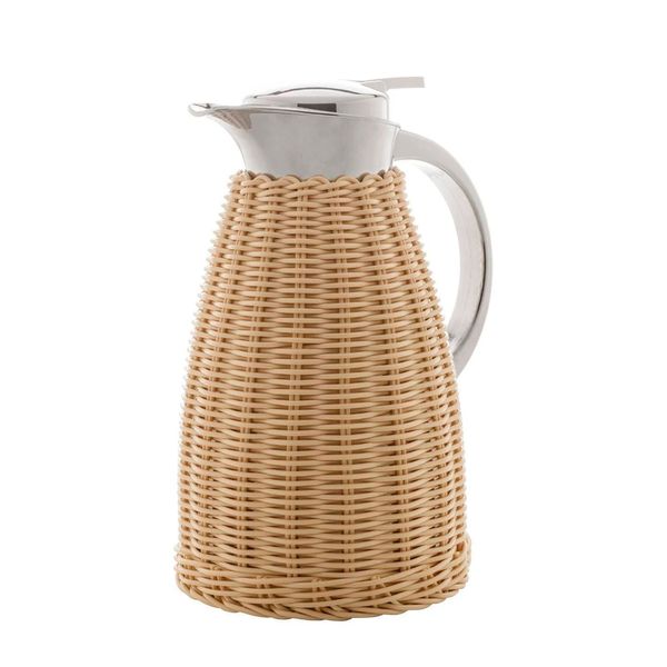 Garrafa térmica inox rattan bege 1,5 litros 26cm Bon Gourmet