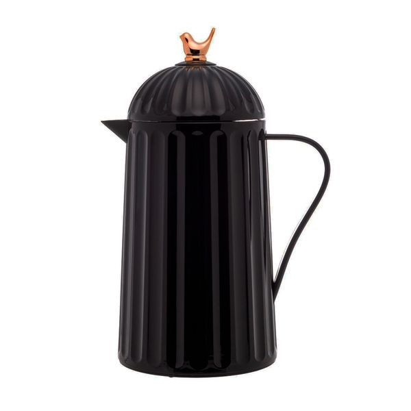 Garrafa térmica plástico Bird preta 600ml 19x13x28cm Wolff