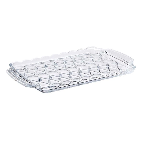 Bandeja cristal com alça Angel 35x21x3cm Wolff