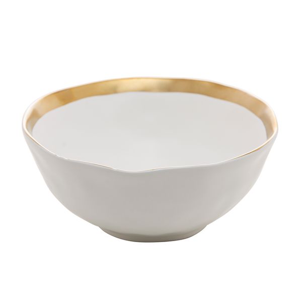Bowl porcelana Dubai branco com dourado 15x6cm Wolff Bowl Dubai branco com dourado 15x6cm Wolff