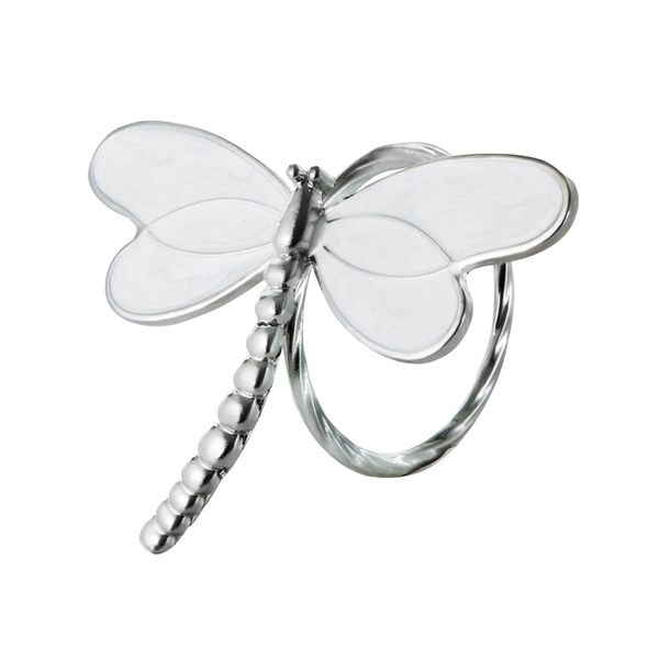 Anel porta guardanapo luxo libélula prata 7,9x4,8x6,6cm Mimo Style
