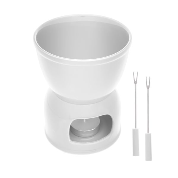 Aparelho fondue 4 peças 400ml branco porcelana 11x14cm Wolff