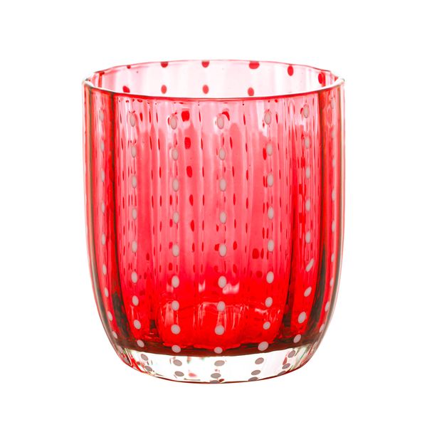 Jogo com 2 copos vidro vermelho 300ml 8,2x9cm Wolff