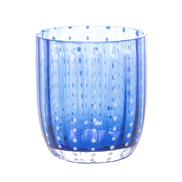 Jogo com 2 copos vidro azul 300ml 8,2x9cm Wolff