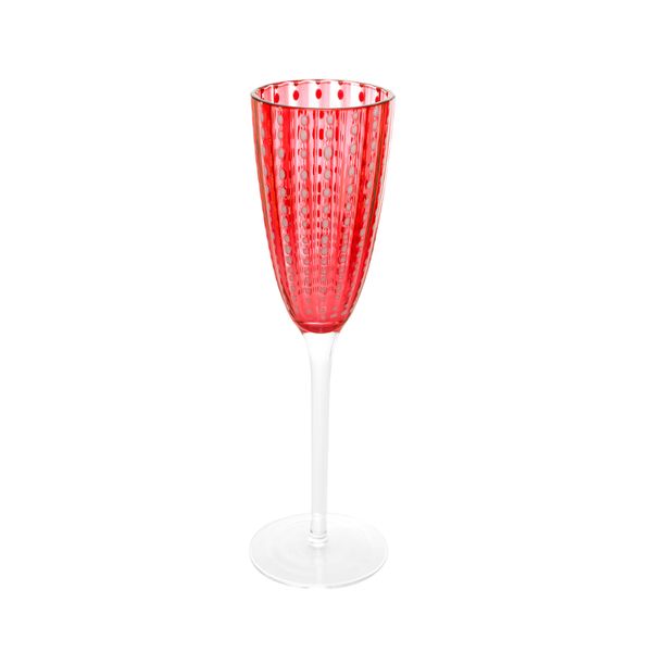 Jogo com 2 taças champanhe vidro vermelho 200ml 7,2x23cm Wolff