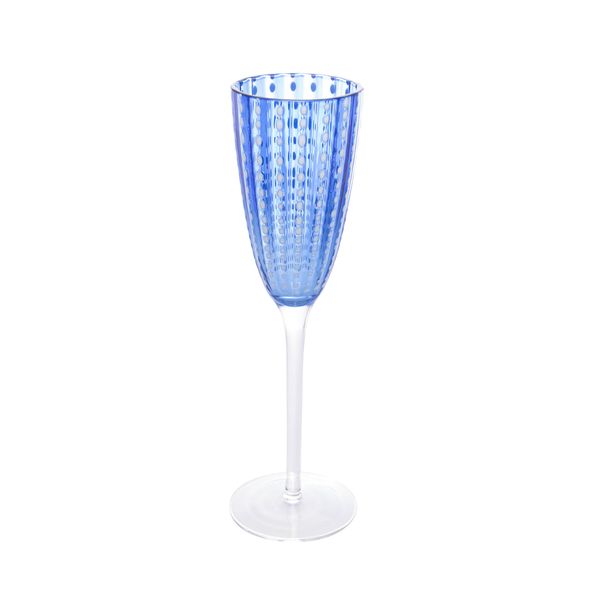 Jogo com 2 taças champanhe vidro azul 200ml 7,2x23cm Wolff
