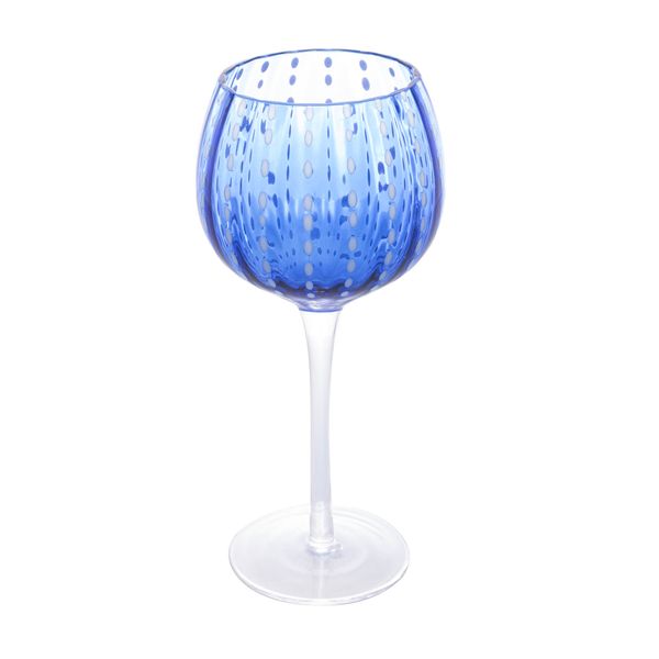 Jogo com 2 taças vinho vidro azul 450ml 10x22cm Wolff