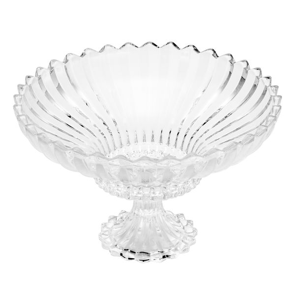 Centro de mesa cristal com pé Geneva 31,5x31,5x20,5cm Wolff