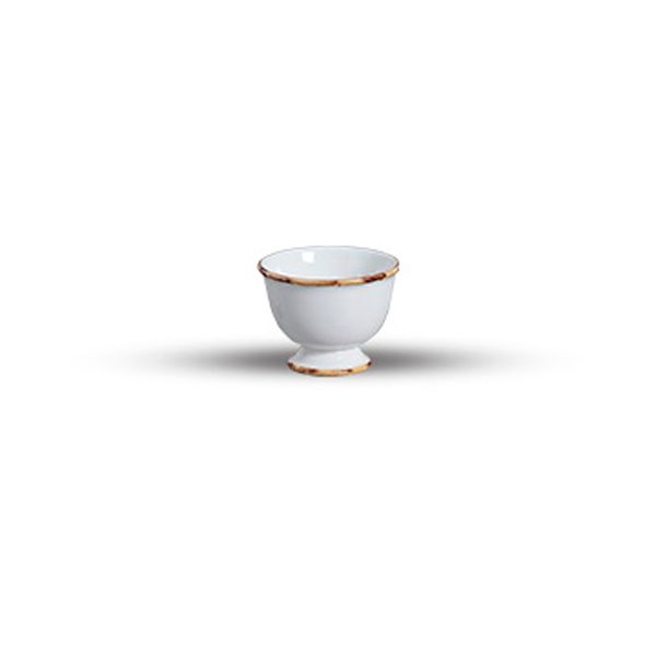 Bowl pequeno cerâmica com pé bambu 8,5x6,5cm Scalla