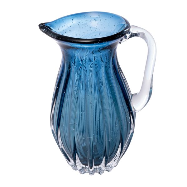 Jarra vidro Italy azul 17,5x13,5x25,5cm Wolff