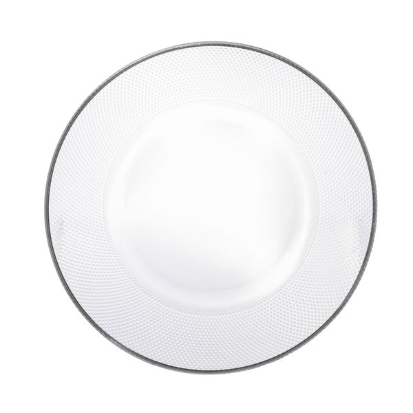 Jogo sousplat cristal Thin Edge filete prata 33cm 4 peças Wolff