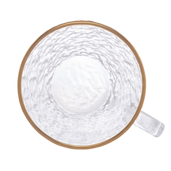 Xícara cristal martelado com pires filete dourado Petra 180ml Lyor