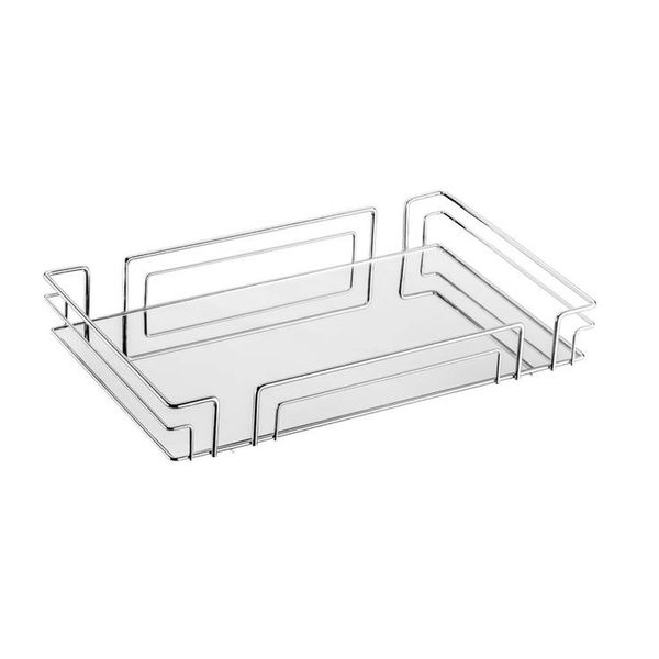 Bandeja Luiza 51,5x31,5x8,5cm cromada Hara