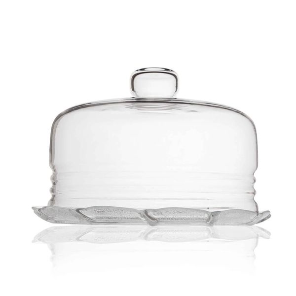Queijeira vidro liso 20x14cm Luvidarte