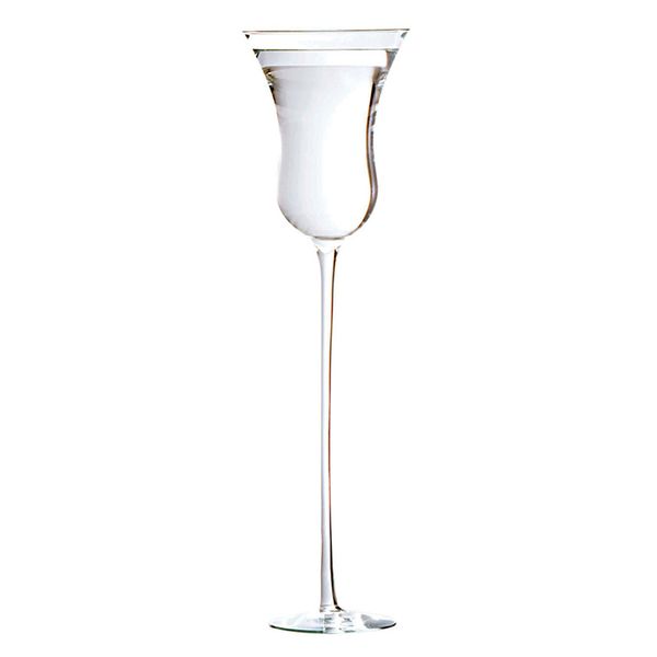 Castiçal liso vidro 23x78cm Luvidarte