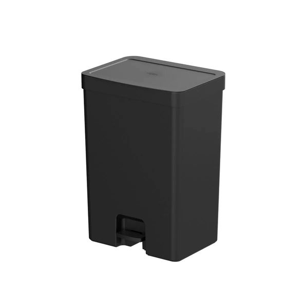 Lixeira com pedal Trium 30 litros preta dupla plástico 25,5x33,5x48,5cm Ou