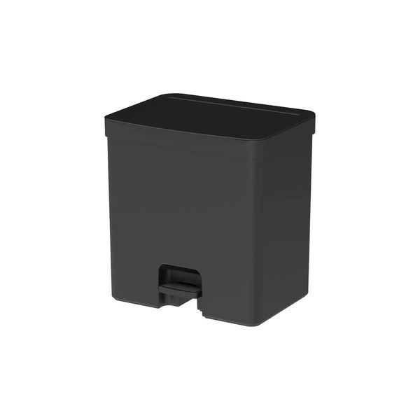 Lixeira com pedal Trium plástico preto 20 litros 26x35x35cm Ou