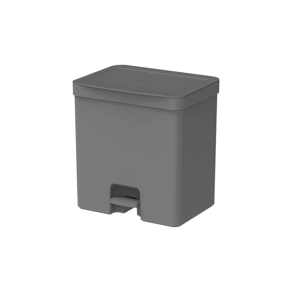 Lixeira com pedal Trium plástico chumbo 20 litros 26x35x35cm Ou