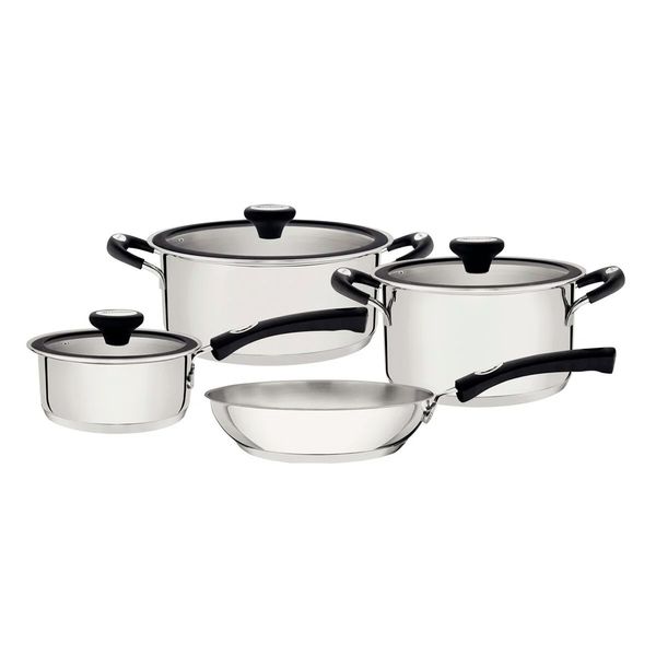 Jogo de panelas Solar silicone em aço inox 4 peças Tramontina