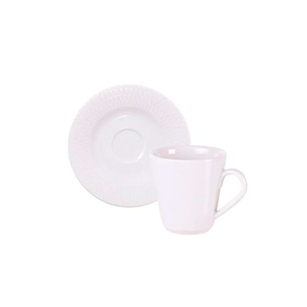 Xícara café com pires Santorini porcelana 70ml 13x7cm Tramontina