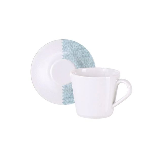 Xícara chá com pires Aquarius decorada porcelana 185ml Tramontina Xícara chá com pires Aquarius decorada porcelana 185ml 15x7,5cmTramontina