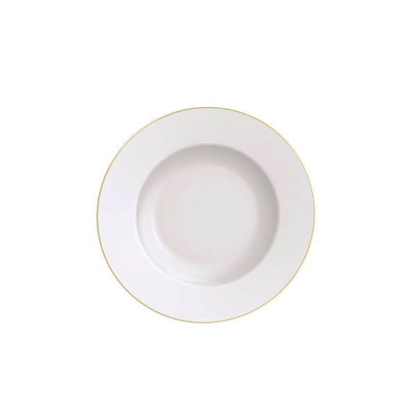 Prato sobremesa filete dourado Elisa 21cm porcelana Tramontina