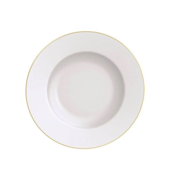 Prato raso filete dourado Elisa 28cm porcelana Tramontina