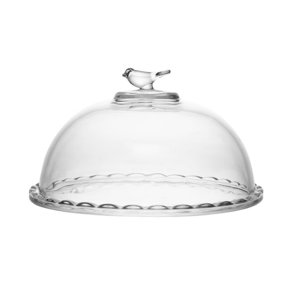 Queijeira Bird com tampa cristal 20x12cm Wolff