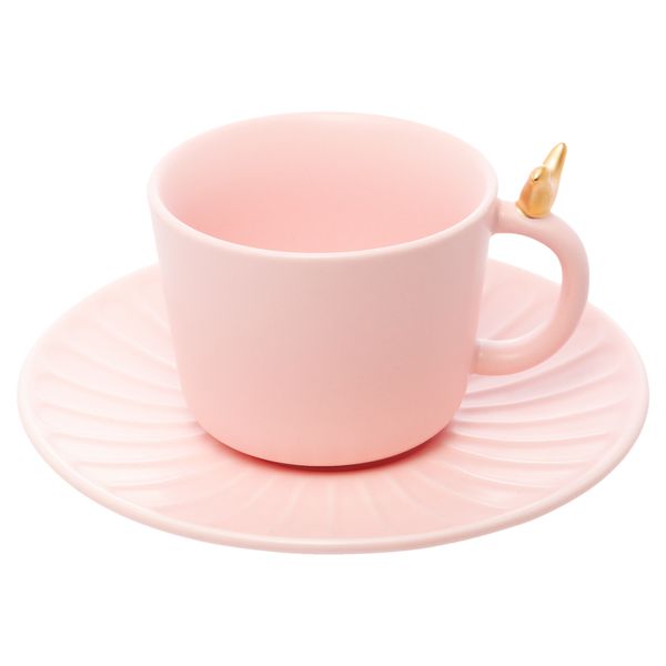 Jogo de xicaras chá cerâmica 2 peças rosa 170ml 15,5x8cm Wolff